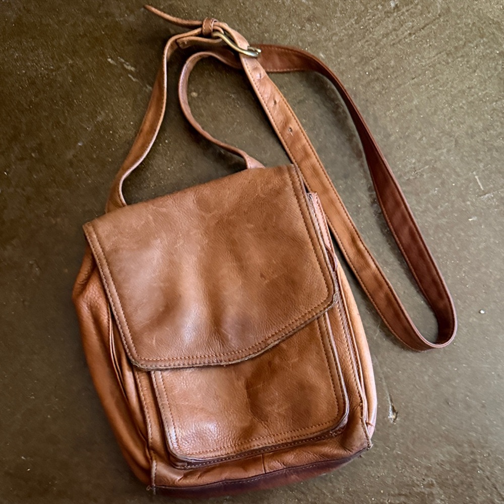 Fossil Brown Leather Crossbody Bag